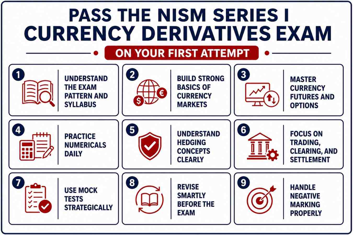 pass the NISM Series I  Exam on your first attempt Infographic